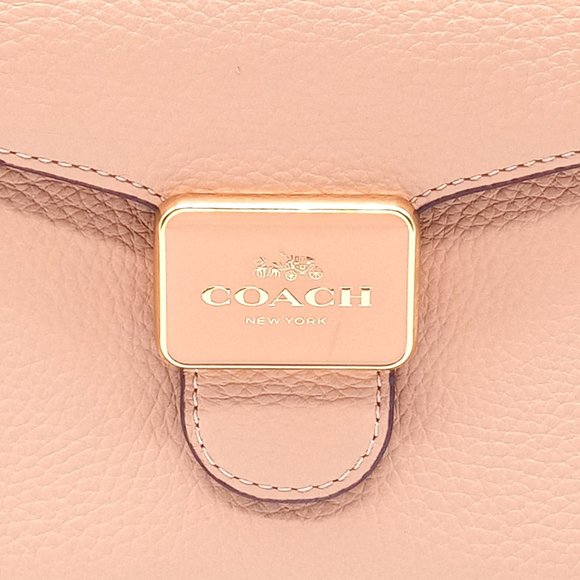 NWT Coach Pink Shell Pepper Leather Crossbody Satchel Bag Snake Embossed C6779 - Picture 6 of 16